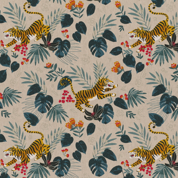 Tiger Tropik Beige Tyg