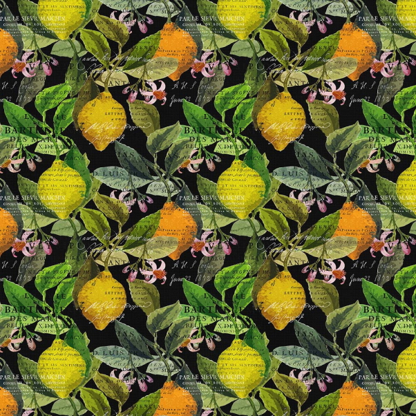Citrus svart Tyg