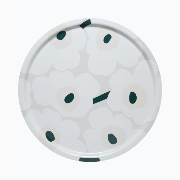 Pieni Unikko Grön Rund Bricka