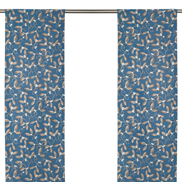 Mistletoe Embroidery May Blue Panelgardin