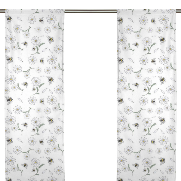 Blomstersurr Vit Panelgardin