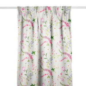 Trädgårdsblom Beige Gardinlängd