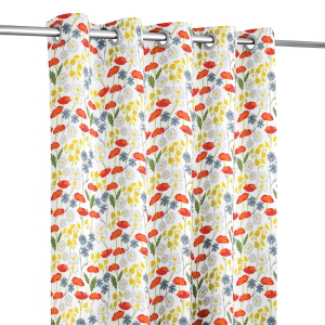 Ängsblommor Vit/Multi Öljettlängd