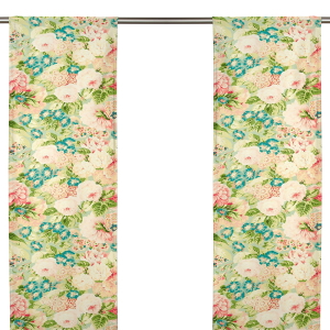 Rose & Peony Sage/Coral Panelgardin