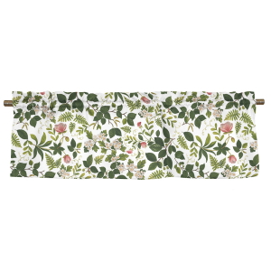 Blomsterlund Grön Veckad gardinkappa