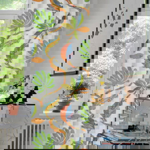 Tahiti Grön/Röd Gardinlängd