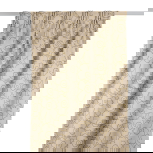 Pieni Piirto Unikko Beige Linne Gardinlängd