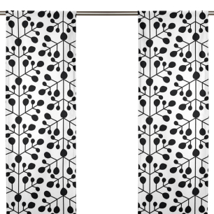 Iskristall Svart/Vit Panelgardin